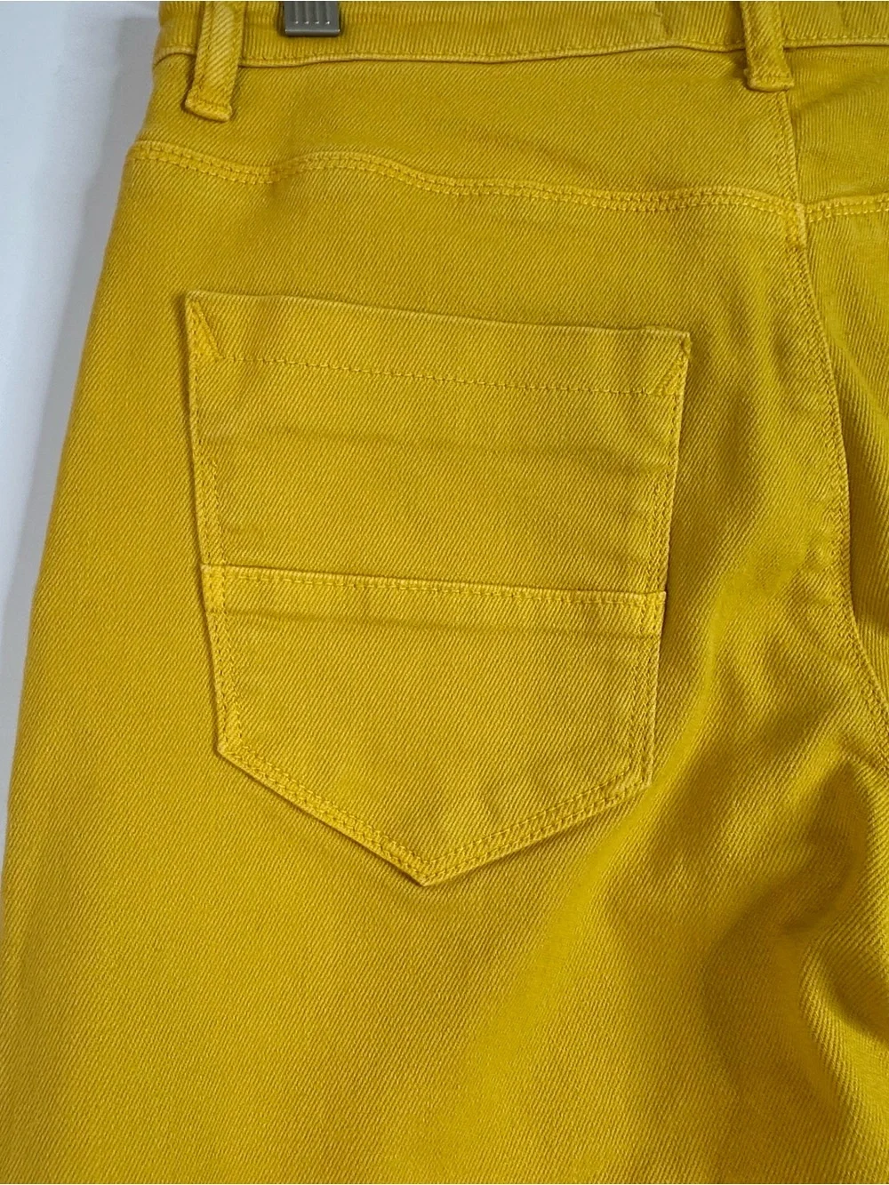 Cotelac Mustard Yellow Wide Leg Crop Jeans Womens Size 2 Raw Fray Hem Chic Denim - Picture 5 of 10